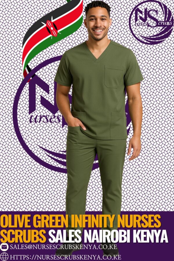 Olive Green Infinity Nurses Scrubs Sales Nairobi Kenya +254769944116