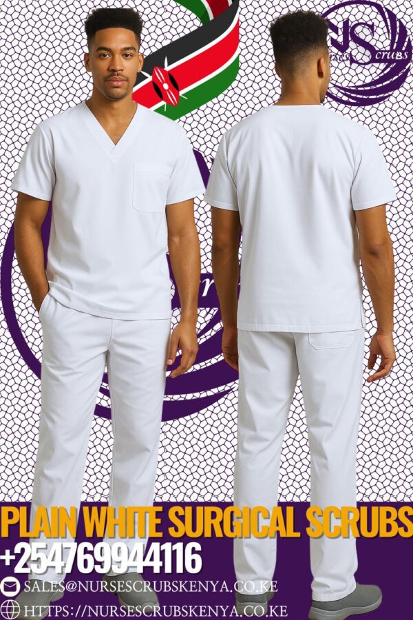 Plain white Surgical scrubs +254769944116
