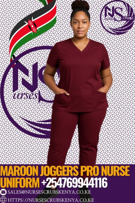 Maroon Joggers Pro Nurse Uniform +254769944116