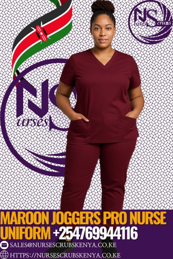 Maroon Joggers Pro Nurse Uniform +254769944116