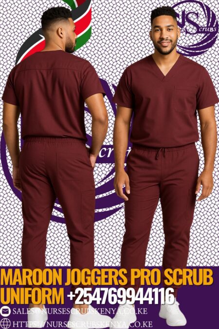 Maroon Joggers Pro scrub Uniform +254769944116