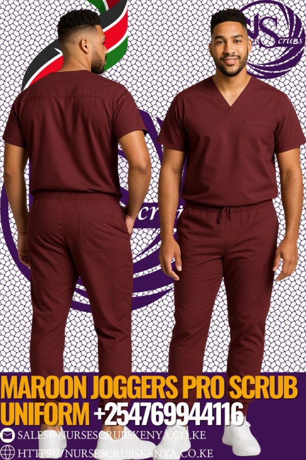 Maroon Joggers Pro scrub Uniform +254769944116