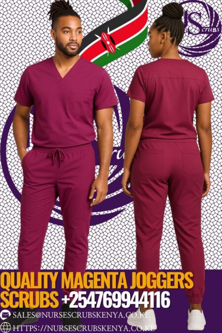 Quality Magenta Joggers Scrubs +254769944116