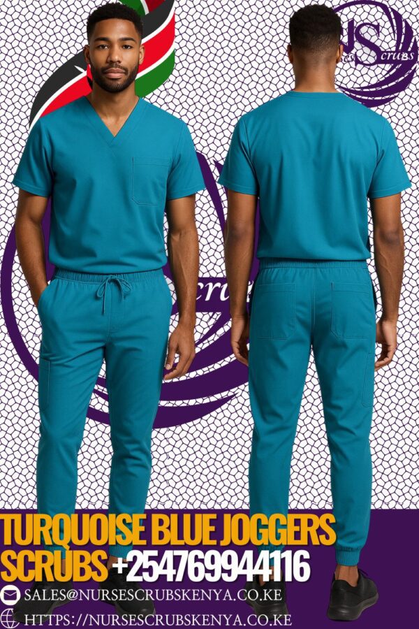 Turquoise Blue Joggers Scrubs +254769944116