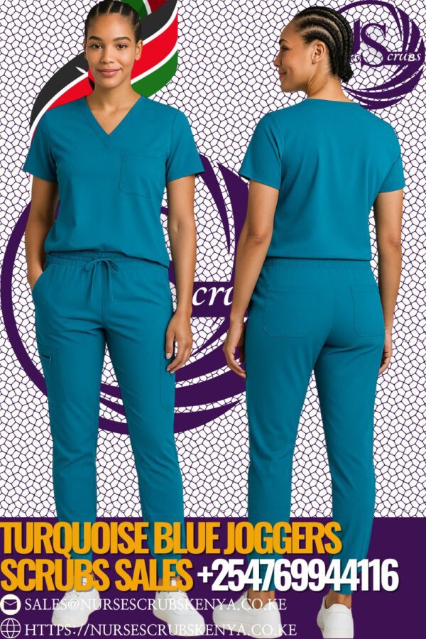Turquoise Blue Joggers Scrubs sales +254769944116