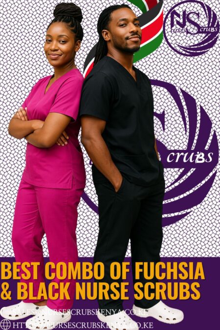 Best combo of Fuchsia & Black nurse scrubs