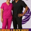Fuchsia & black nurse scrubs Kenya