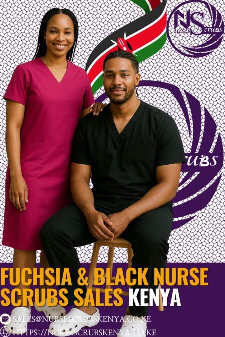 Fuchsia and Black Nurse Scrubs sales Kenya