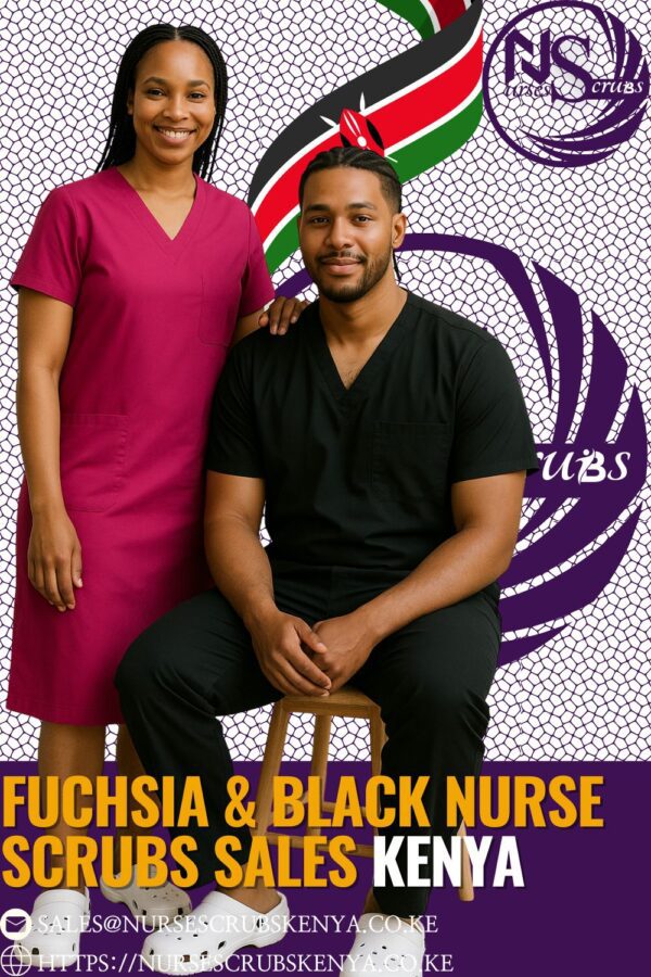 Fuchsia and Black Nurse Scrubs sales Kenya