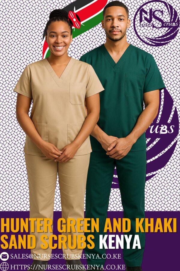 Hunter Green and Khaki Sand Scrubs Kenya