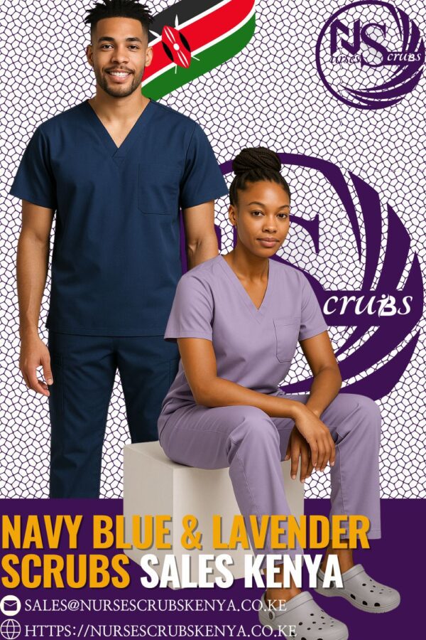 Navy Blue & Lavender Scrubs Sales Kenya