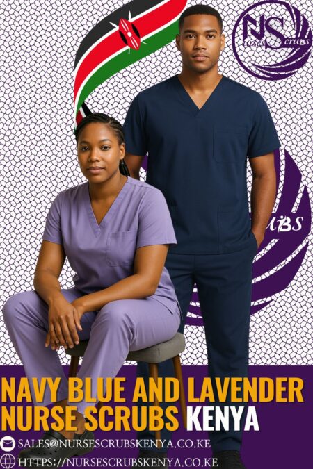 Navy Blue and Lavender Nurse Scrubs Sales Kenya