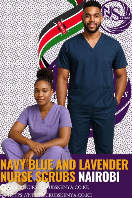 Navy Blue and Lavender Nurse Scrubs Nairobi