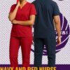 Red and Navy Scrubs Kenya