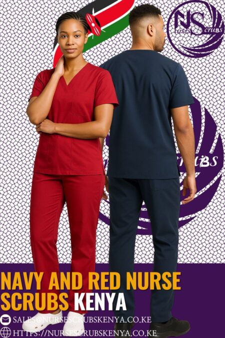 Red and Navy Scrubs Kenya