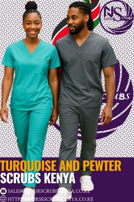 Turquoise and Pewter scrubs Kenya