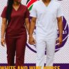 White and Wine Nurse Scrubs Sales Kenya