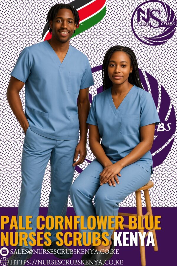 Pale Cornflower Blue Nurses Scrubs Kenya