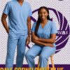 Pale Cornflower Blue Nurses Scrubs