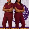 Wine Red Nurses Scrubs Kenya