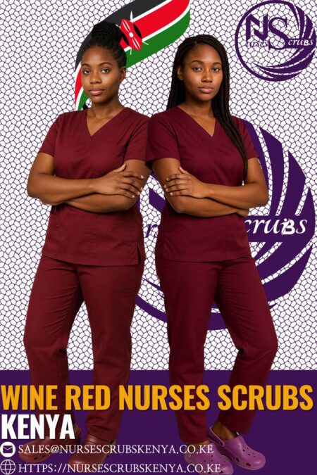 Wine Red Nurses Scrubs Kenya